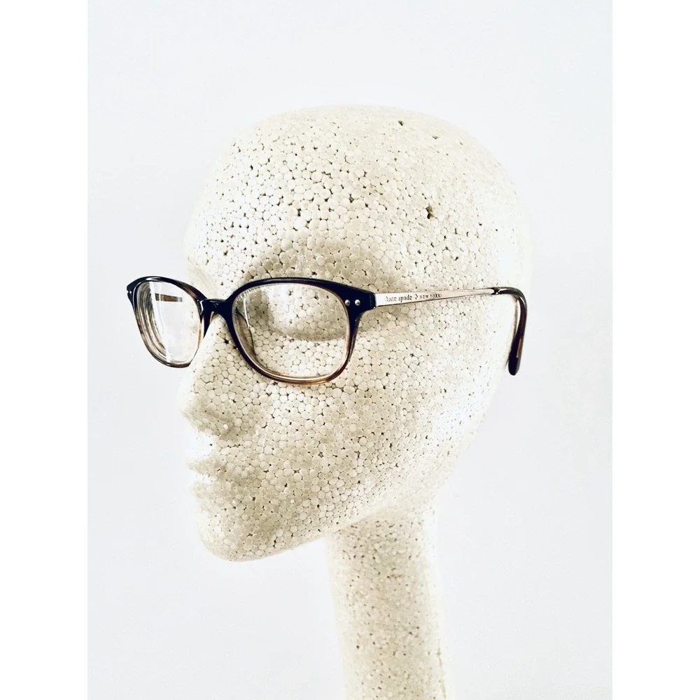 Kate Spade Brown Cat Eye Square Glasses W Gold Metal Temple Manuela 0ERV 140